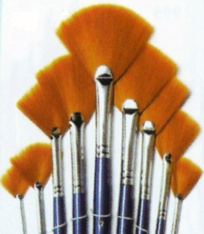 Set sintetickih lepezastih slikarskih cetkica